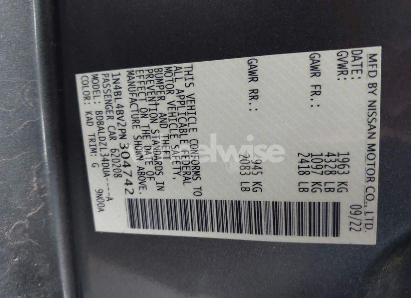 Photo 9 of 2023 Nissan Altima S FWD (VIN 1N4BL4BV2PN304742)