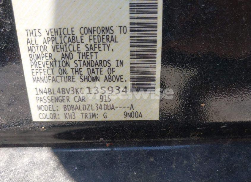 Photo 9 of 2019 Nissan Altima 2.5 S (VIN 1N4BL4BV3KC135934)