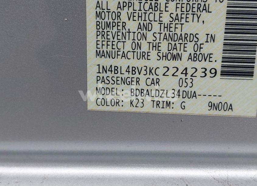 Photo 9 of 2019 Nissan Altima 2.5 S (VIN 1N4BL4BV3KC224239)