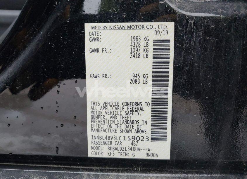 Photo 9 of 2020 Nissan Altima S FWD (VIN 1N4BL4BV3LC159023)