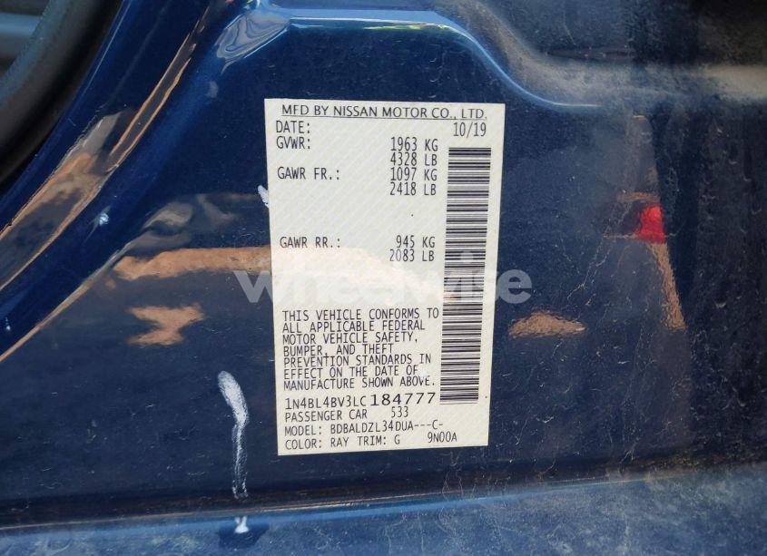 Photo 9 of 2020 Nissan Altima S FWD (VIN 1N4BL4BV3LC184777)