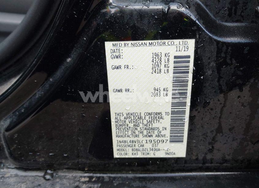 Photo 9 of 2020 Nissan Altima S FWD (VIN 1N4BL4BV3LC195097)