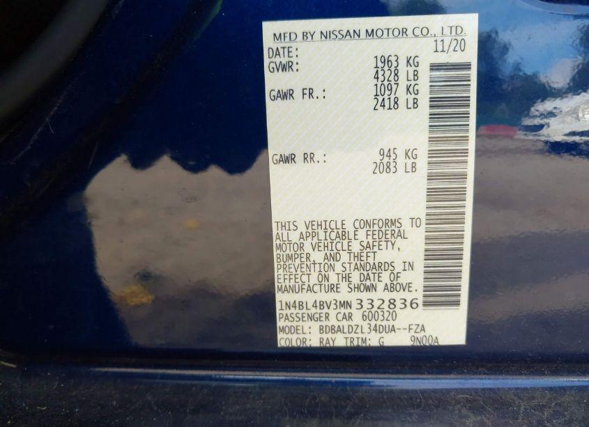 Photo 9 of 2021 Nissan Altima S FWD (VIN 1N4BL4BV3MN332836)