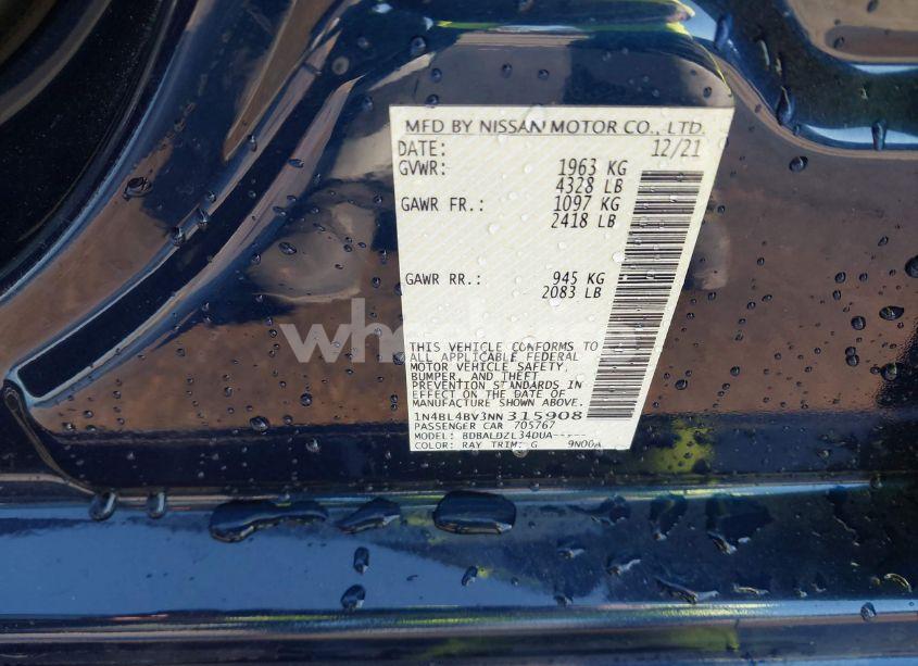 Photo 9 of 2022 Nissan Altima 2.5 S (VIN 1N4BL4BV3NN315908)