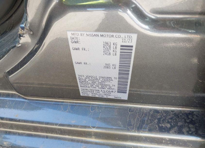 Photo 9 of 2024 Nissan Altima S FWD (VIN 1N4BL4BV3RN352687)