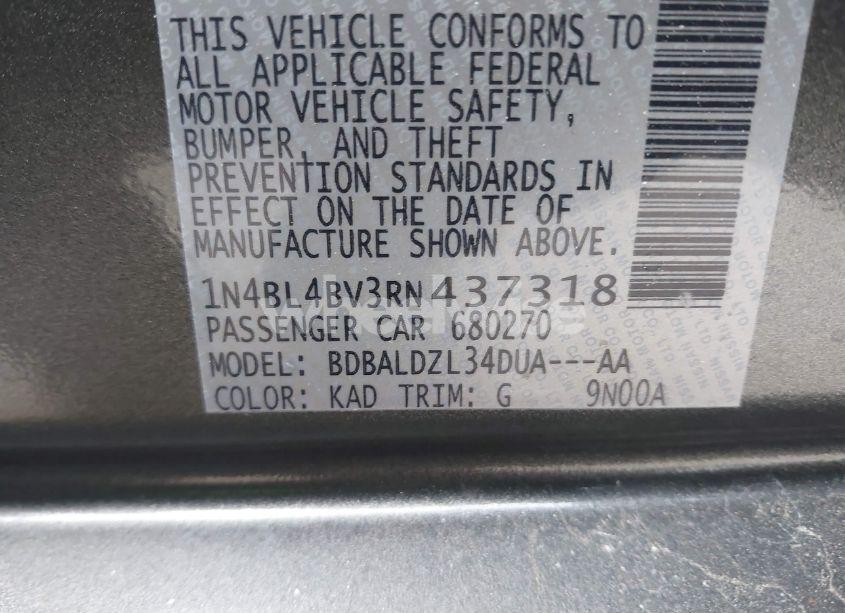 Photo 9 of 2024 Nissan Altima S FWD (VIN 1N4BL4BV3RN437318)