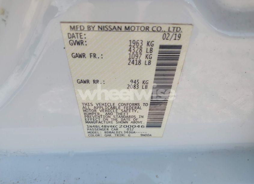 Photo 9 of 2019 Nissan Altima 2.5 S (VIN 1N4BL4BV4KC200046)