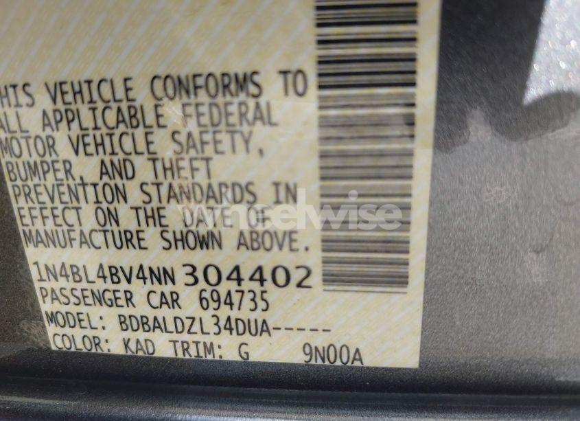 Photo 9 of 2022 Nissan Altima S FWD (VIN 1N4BL4BV4NN304402)