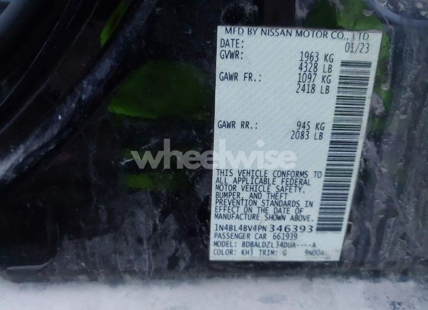 Photo 9 of 2023 Nissan Altima S FWD (VIN 1N4BL4BV4PN346393)