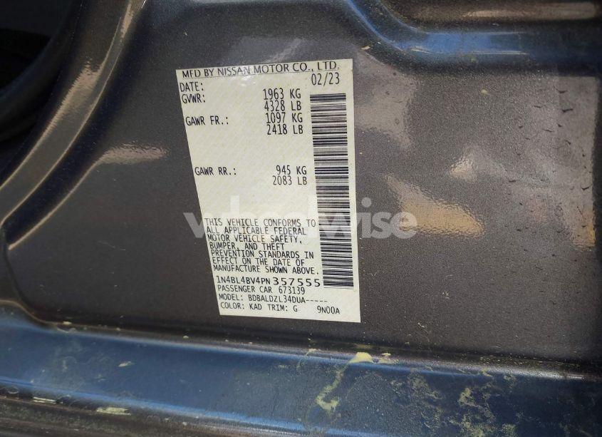 Photo 9 of 2023 Nissan Altima S FWD (VIN 1N4BL4BV4PN357555)