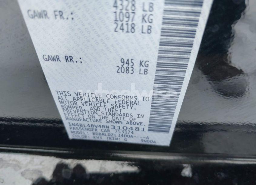 Photo 9 of 2024 Nissan Altima S FWD (VIN 1N4BL4BV4RN310481)