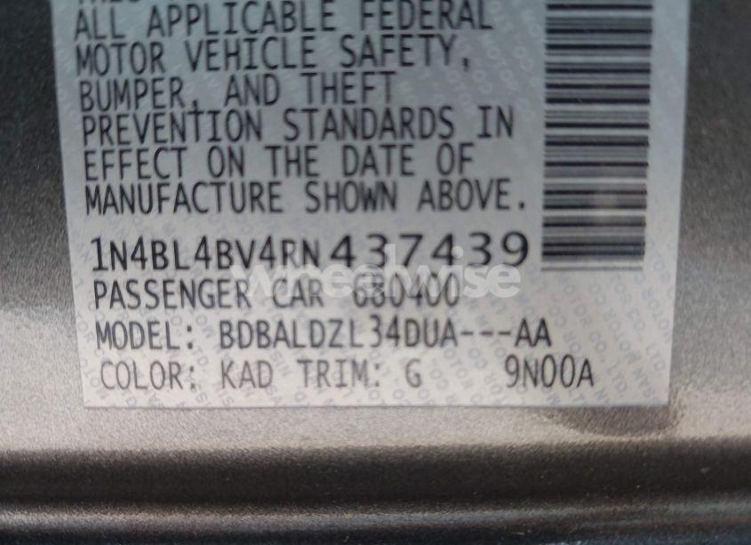 Photo 9 of 2024 Nissan Altima S FWD (VIN 1N4BL4BV4RN437439)