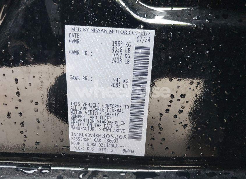 Photo 9 of 2025 Nissan Altima S FWD (VIN 1N4BL4BV4SN305268)