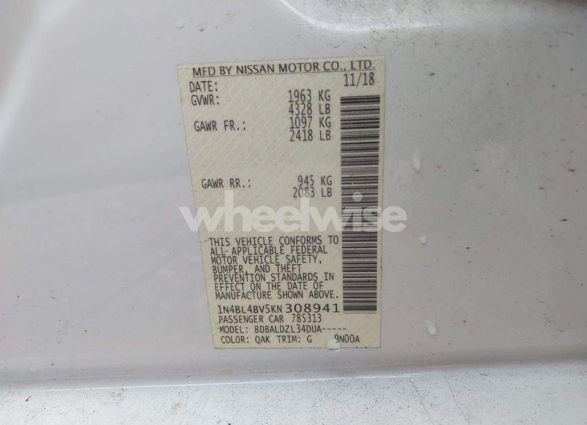 Photo 9 of 2019 Nissan Altima 2.5 S (VIN 1N4BL4BV5KN308941)