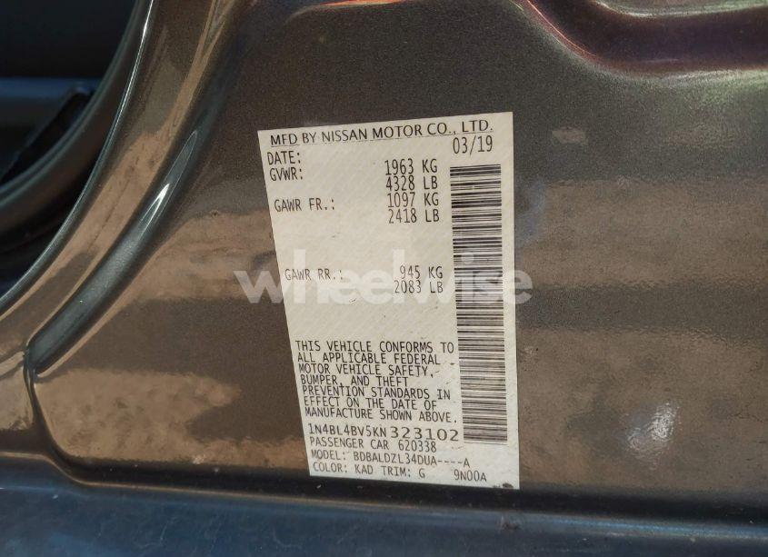 Photo 9 of 2019 Nissan Altima 2.5 S (VIN 1N4BL4BV5KN323102)