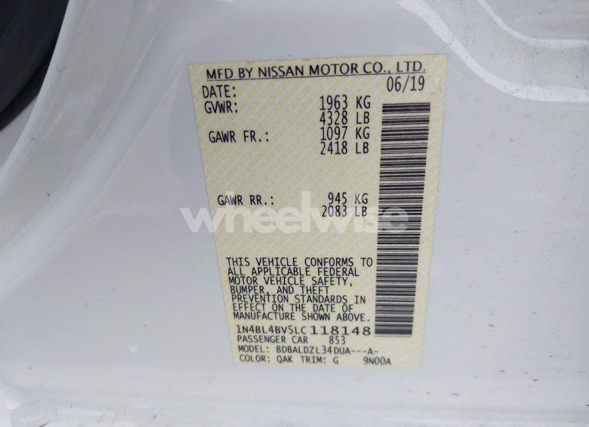 Photo 9 of 2020 Nissan Altima S FWD (VIN 1N4BL4BV5LC118148)