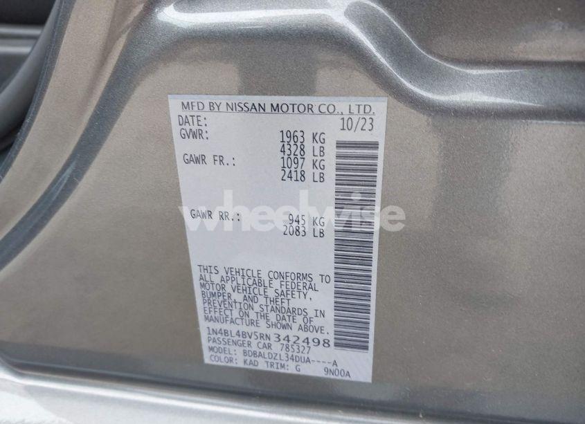 Photo 9 of 2024 Nissan Altima S FWD (VIN 1N4BL4BV5RN342498)