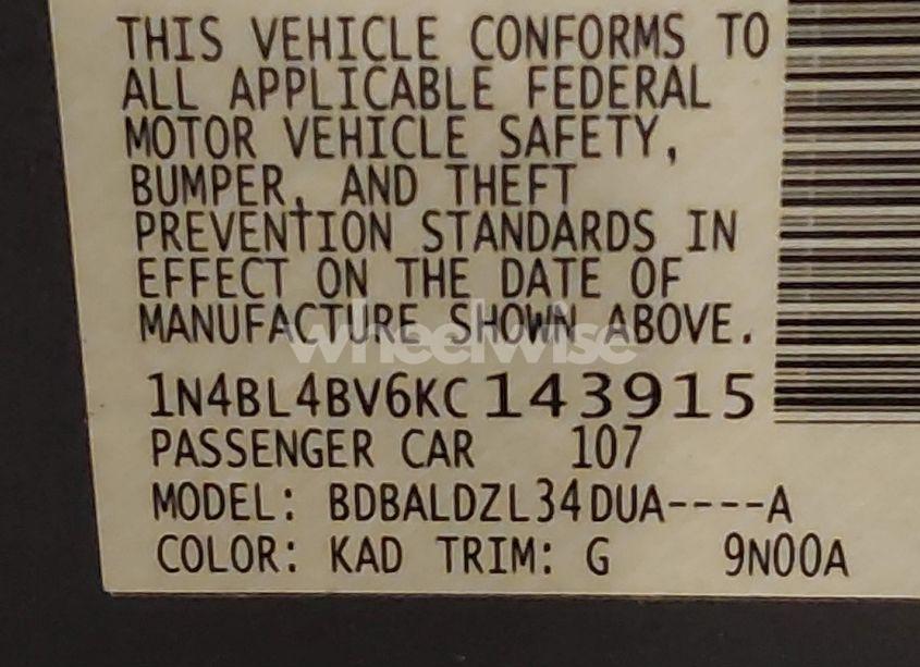 Photo 9 of 2019 Nissan Altima 2.5 S (VIN 1N4BL4BV6KC143915)