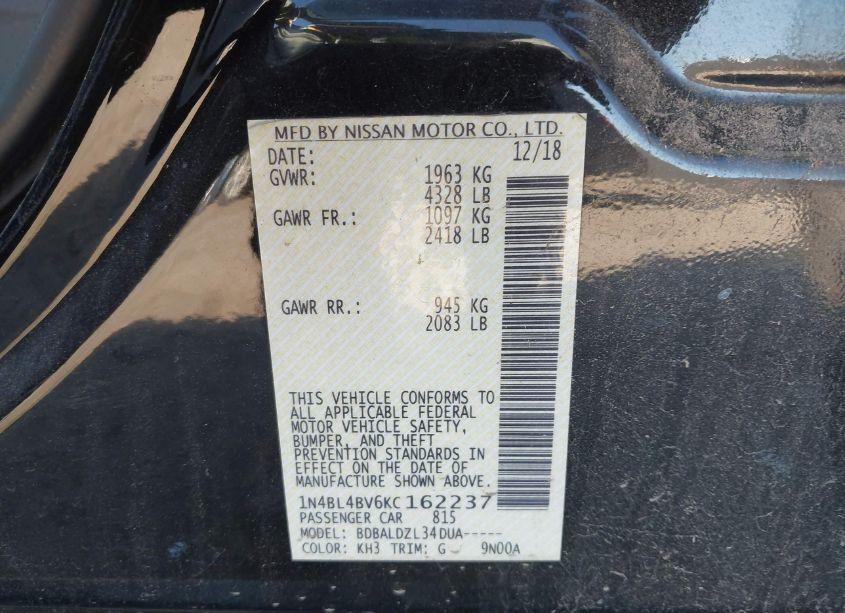 Photo 9 of 2019 Nissan Altima 2.5 S (VIN 1N4BL4BV6KC162237)