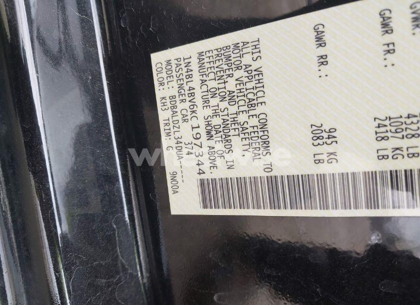 Photo 9 of 2019 Nissan Altima 2.5 S (VIN 1N4BL4BV6KC197344)