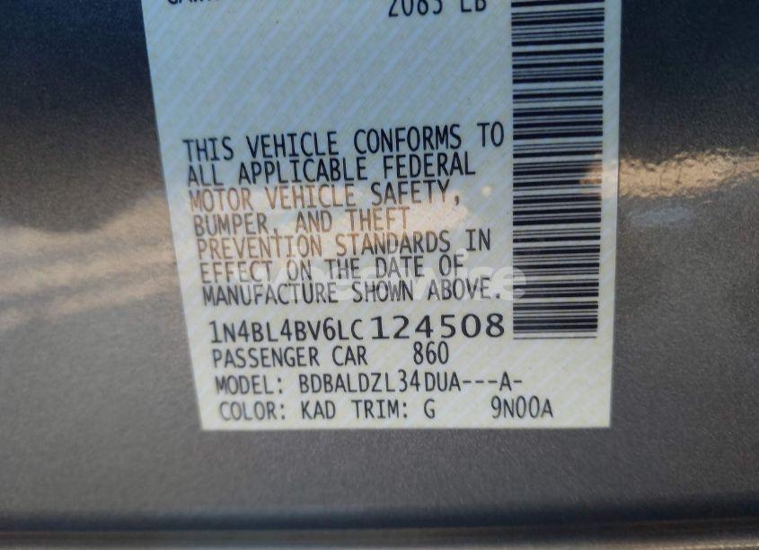 Photo 9 of 2020 Nissan Altima S FWD (VIN 1N4BL4BV6LC124508)