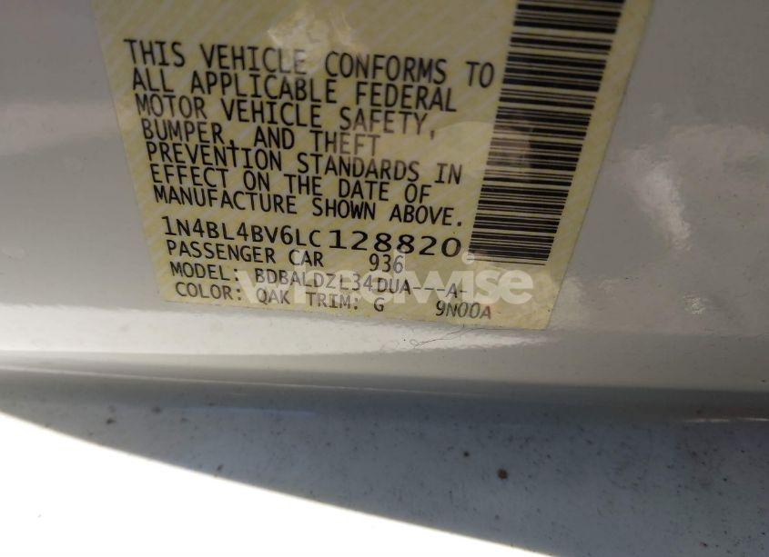 Photo 9 of 2020 Nissan Altima S FWD (VIN 1N4BL4BV6LC128820)