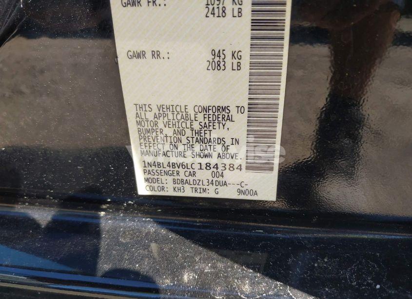 Photo 9 of 2020 Nissan Altima S FWD (VIN 1N4BL4BV6LC184384)