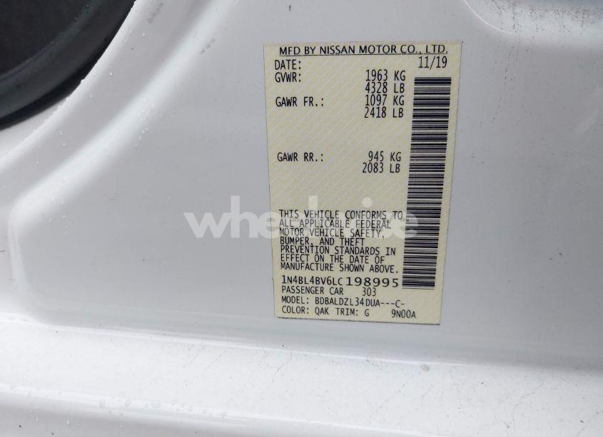 Photo 9 of 2020 Nissan Altima S FWD (VIN 1N4BL4BV6LC198995)