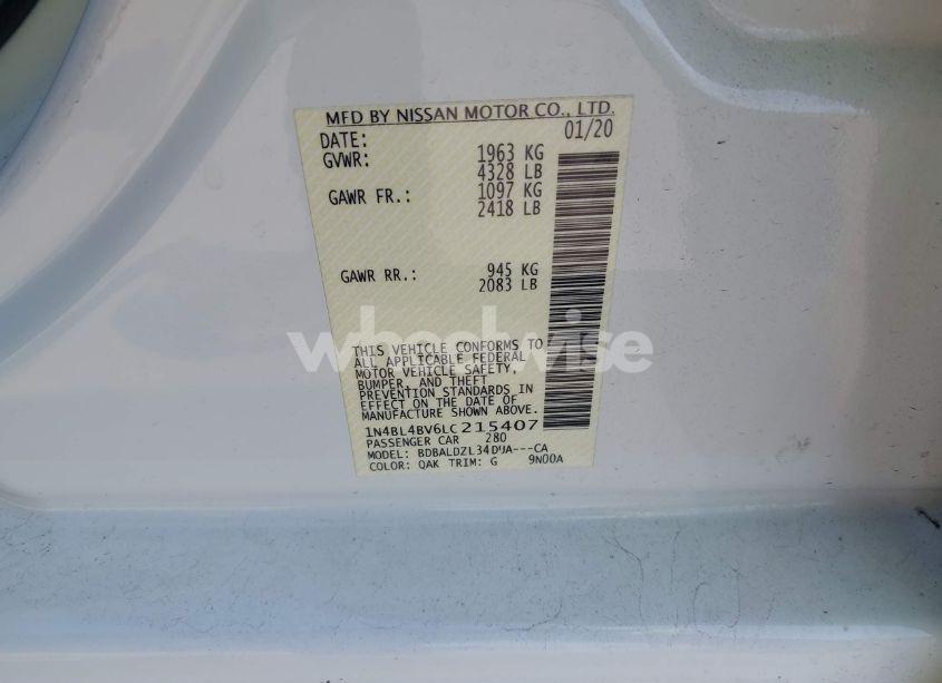 Photo 9 of 2020 Nissan Altima S FWD (VIN 1N4BL4BV6LC215407)