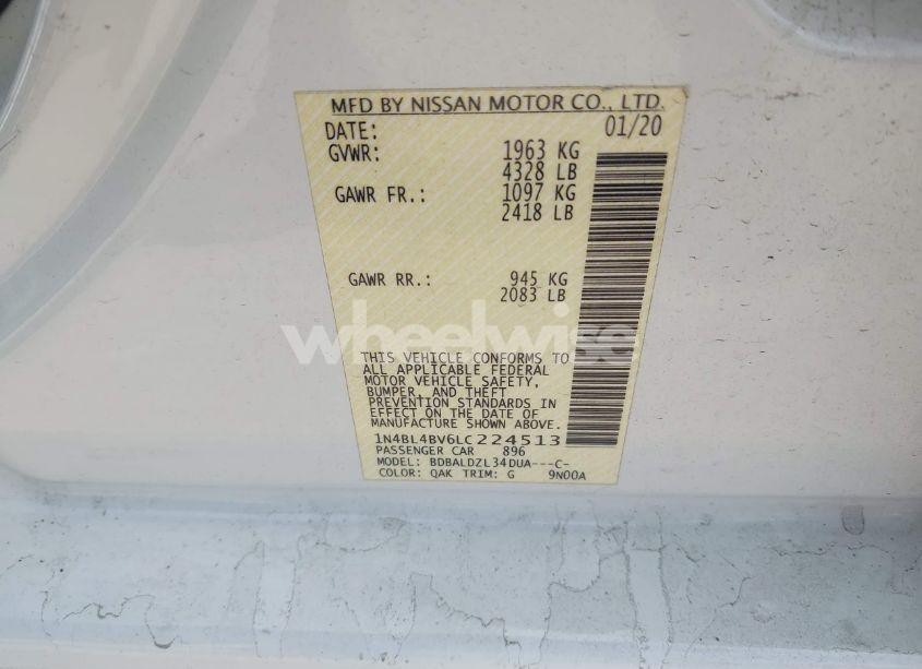 Photo 9 of 2020 Nissan Altima S FWD (VIN 1N4BL4BV6LC224513)