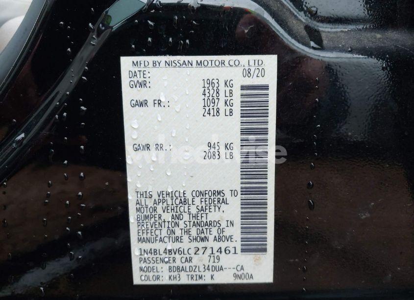 Photo 9 of 2020 Nissan Altima S FWD (VIN 1N4BL4BV6LC271461)