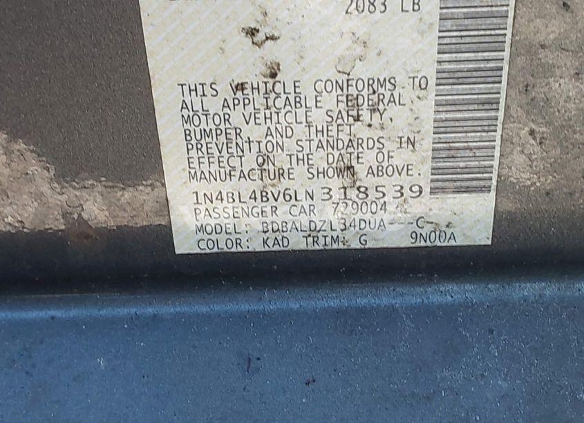 Photo 9 of 2020 Nissan Altima S FWD (VIN 1N4BL4BV6LN318539)