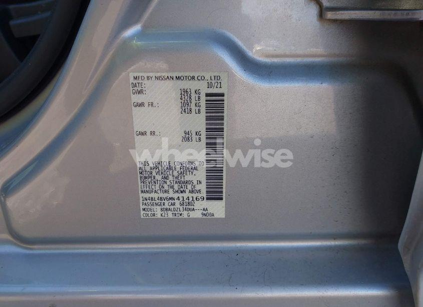 Photo 9 of 2021 Nissan Altima S FWD (VIN 1N4BL4BV6MN414169)