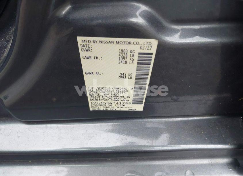 Photo 9 of 2022 Nissan Altima S FWD (VIN 1N4BL4BV6NN341788)