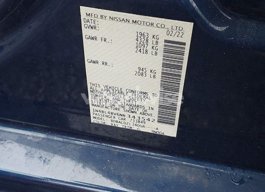 Photo 9 of 2022 Nissan Altima 2.5 S (VIN 1N4BL4BV6NN343542)