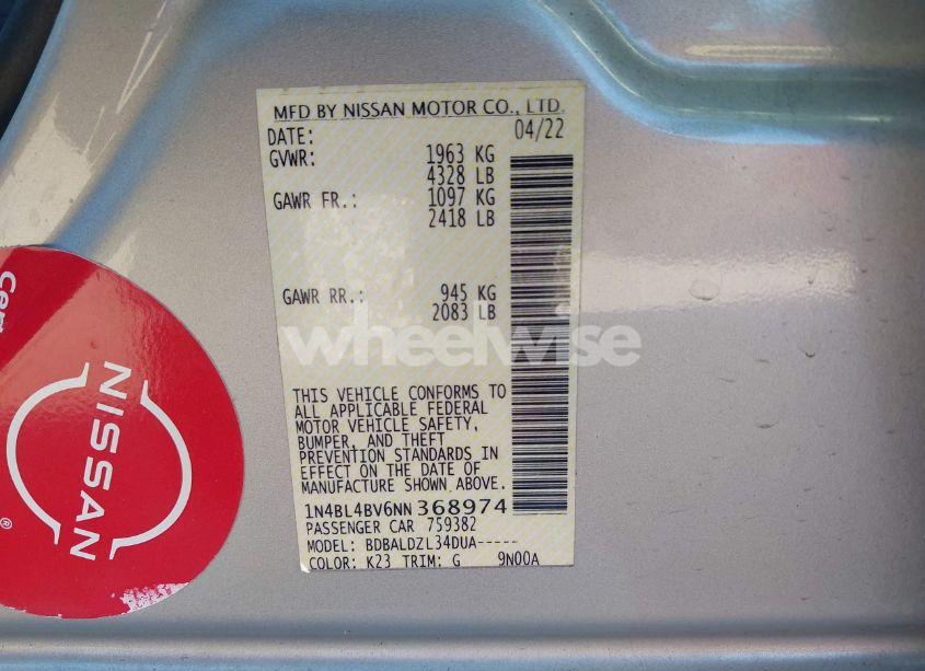 Photo 9 of 2022 Nissan Altima 2.5 S (VIN 1N4BL4BV6NN368974)