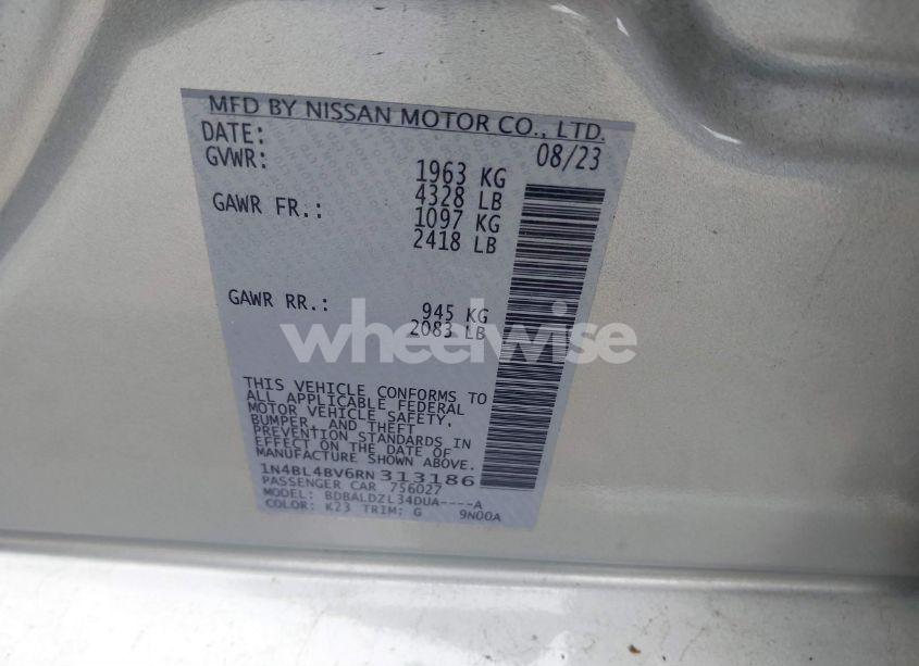 Photo 9 of 2024 Nissan Altima S FWD (VIN 1N4BL4BV6RN313186)