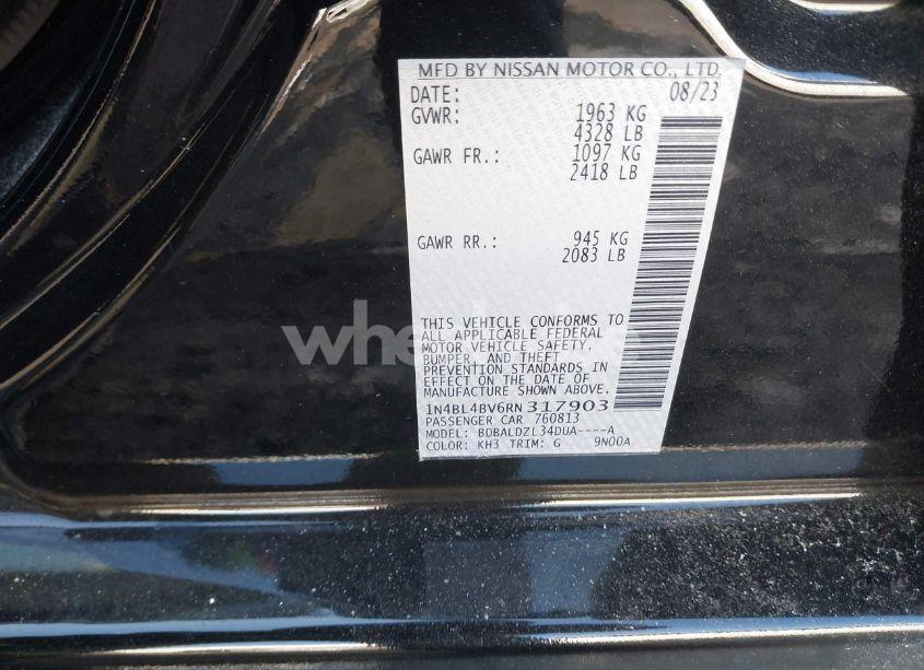 Photo 9 of 2024 Nissan Altima S FWD (VIN 1N4BL4BV6RN317903)