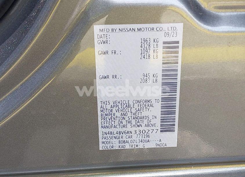 Photo 9 of 2024 Nissan Altima S FWD (VIN 1N4BL4BV6RN330277)