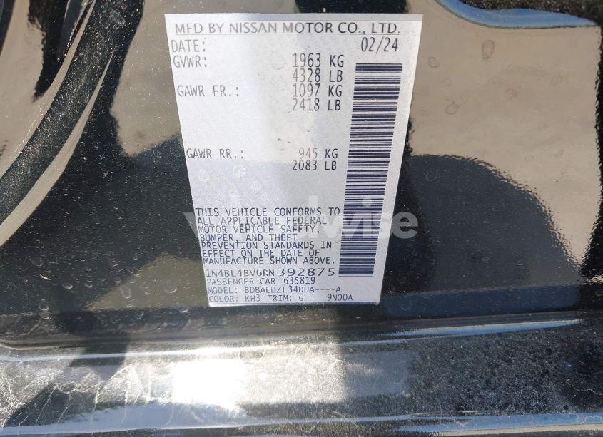 Photo 9 of 2024 Nissan Altima S FWD (VIN 1N4BL4BV6RN392875)