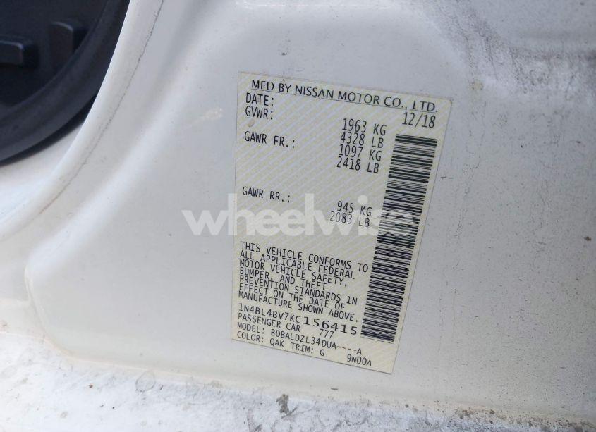 Photo 9 of 2019 Nissan Altima 2.5 S (VIN 1N4BL4BV7KC156415)