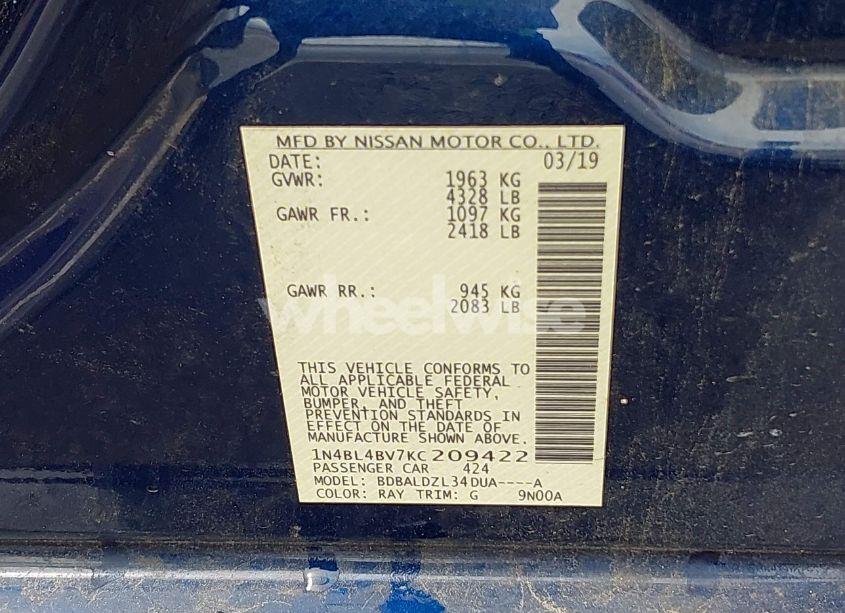 Photo 9 of 2019 Nissan Altima 2.5 S (VIN 1N4BL4BV7KC209422)