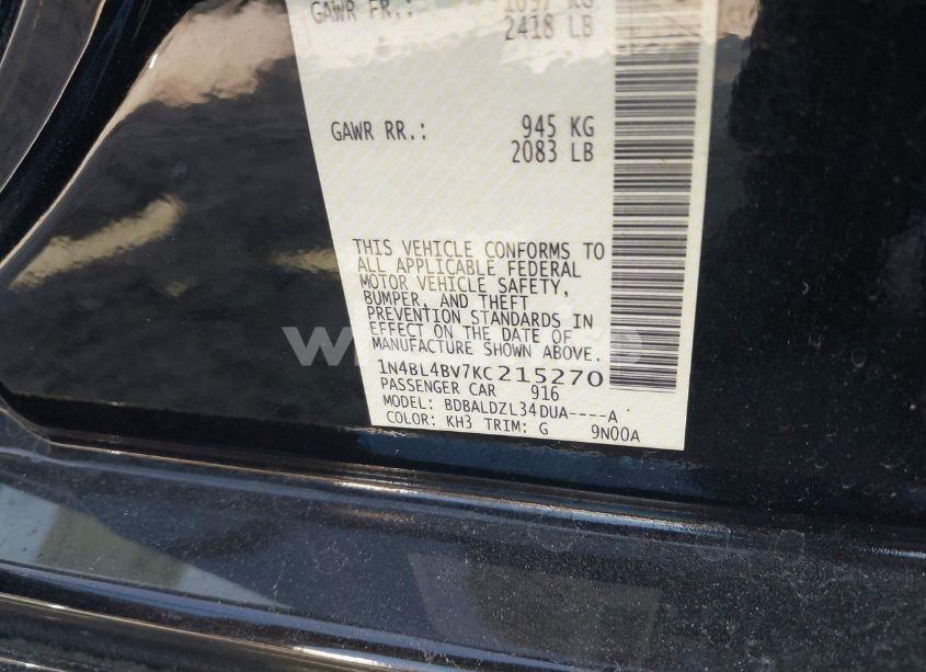 Photo 9 of 2019 Nissan Altima 2.5 S (VIN 1N4BL4BV7KC215270)