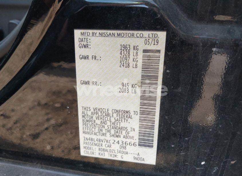 Photo 9 of 2019 Nissan Altima 2.5 S (VIN 1N4BL4BV7KC243666)