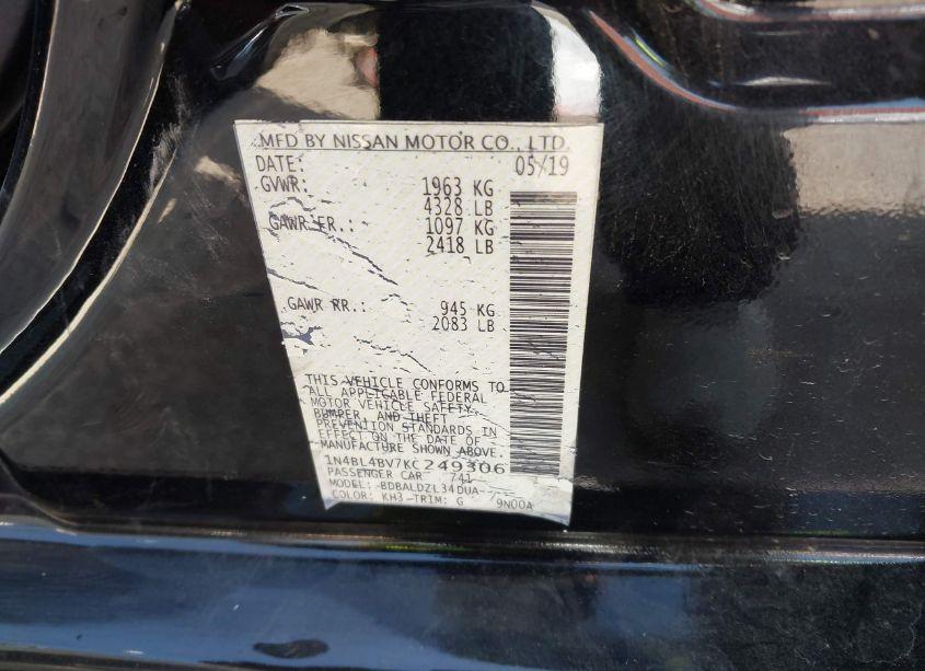 Photo 9 of 2019 Nissan Altima 2.5 S (VIN 1N4BL4BV7KC249306)