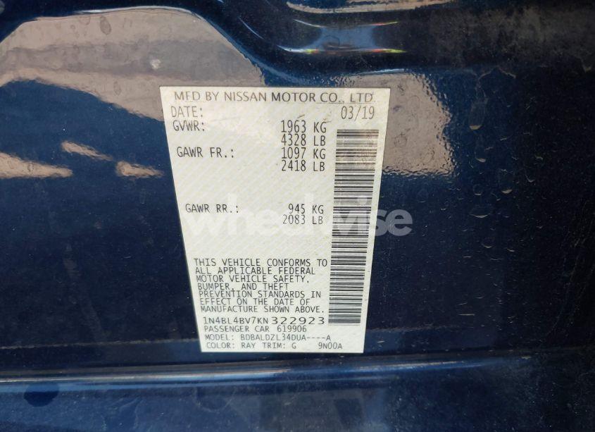 Photo 9 of 2019 Nissan Altima 2.5 S (VIN 1N4BL4BV7KN322923)