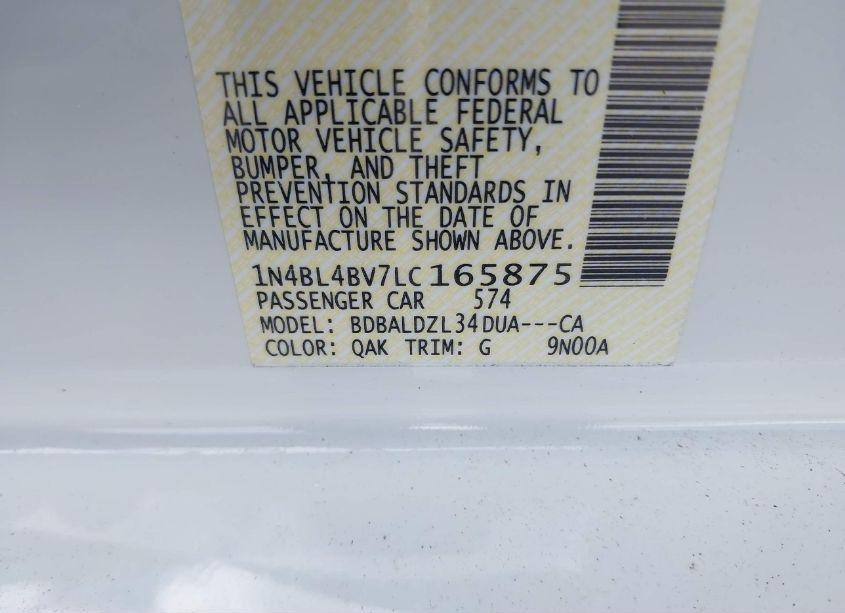 Photo 9 of 2020 Nissan Altima S FWD (VIN 1N4BL4BV7LC165875)