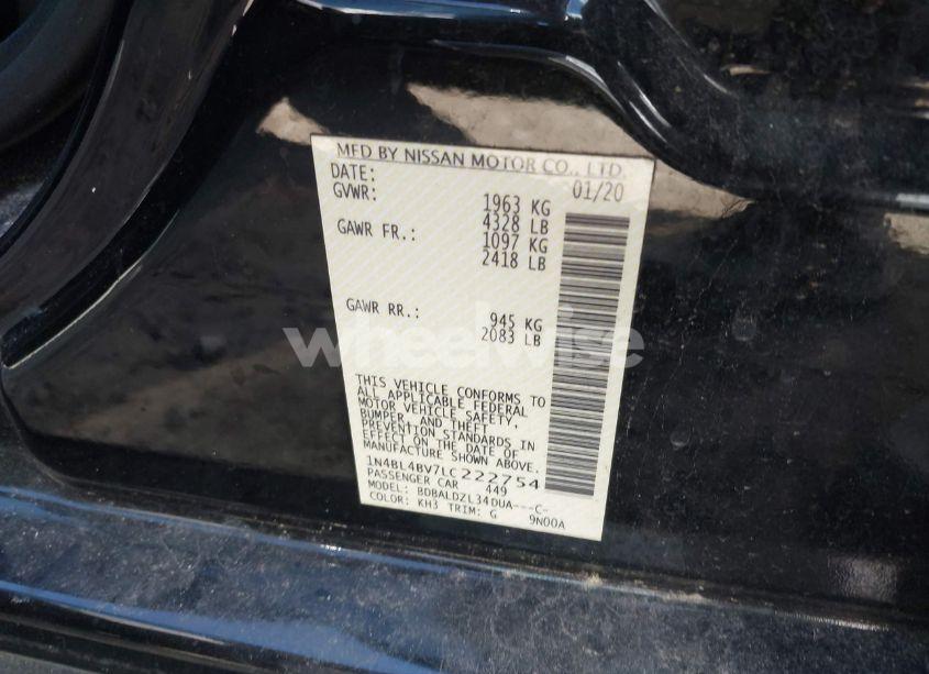 Photo 9 of 2020 Nissan Altima S FWD (VIN 1N4BL4BV7LC222754)