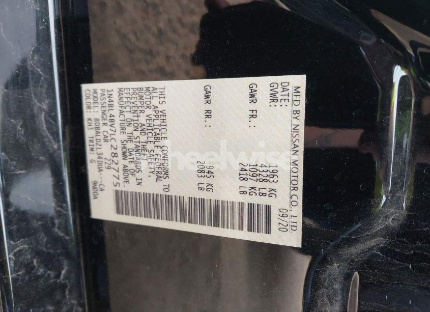 Photo 9 of 2020 Nissan Altima S FWD (VIN 1N4BL4BV7LC282775)