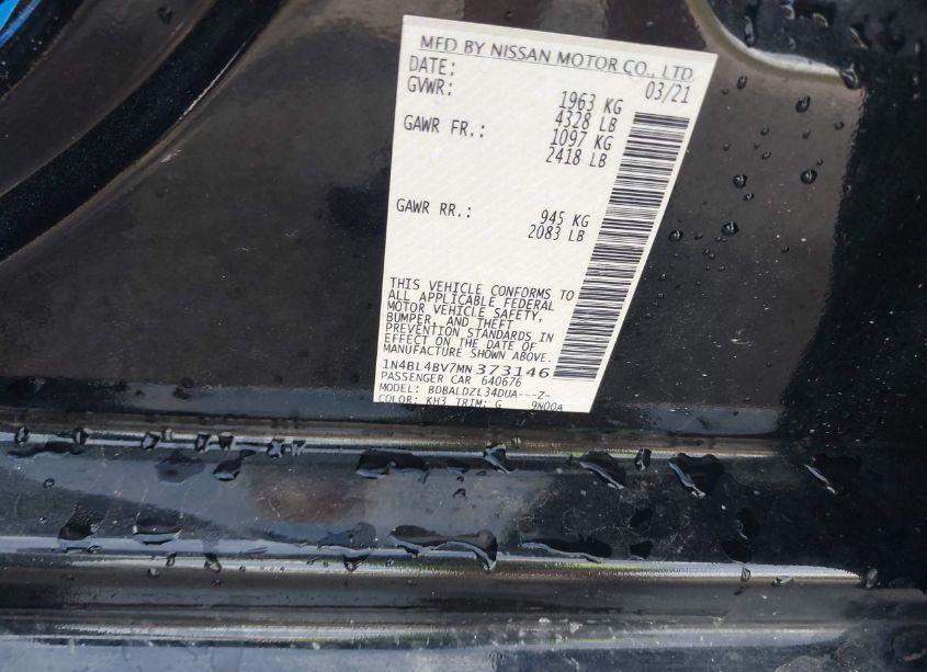 Photo 9 of 2021 Nissan Altima S FWD (VIN 1N4BL4BV7MN373146)